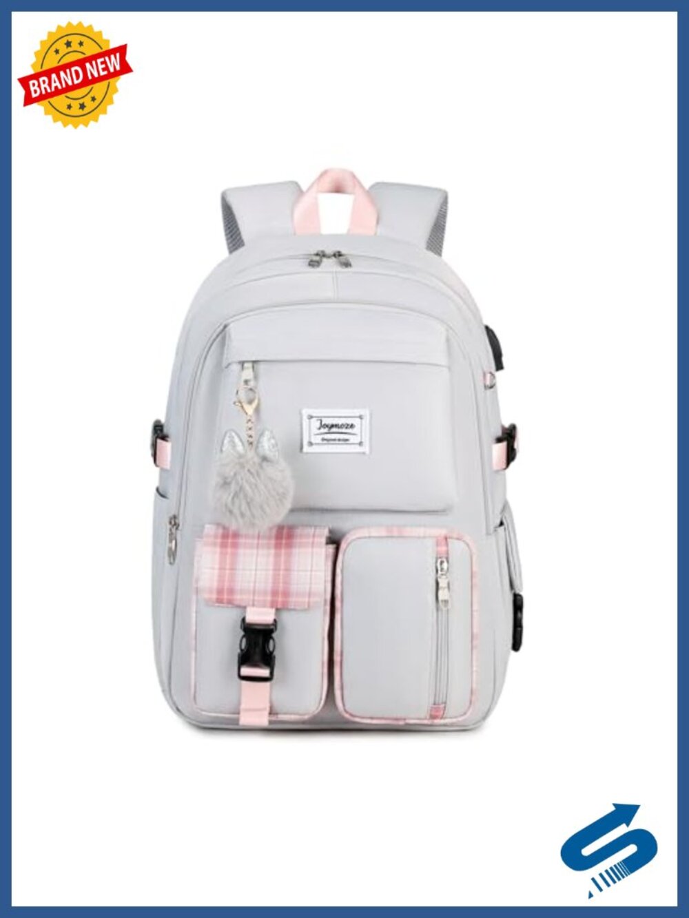 Joymoze Cute Backpack for Girl Teenager Daily Backpack Women Backpack Purse Grey
